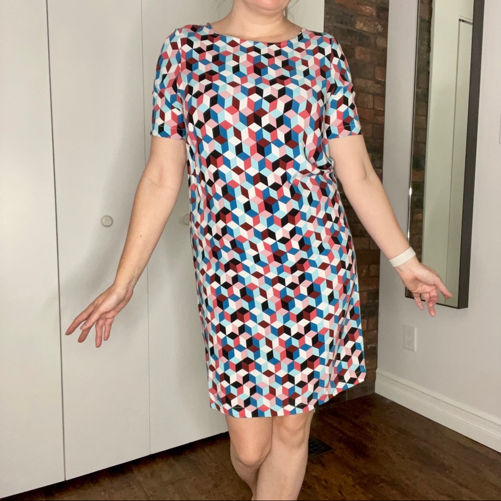 Colourful geometric print dress size M